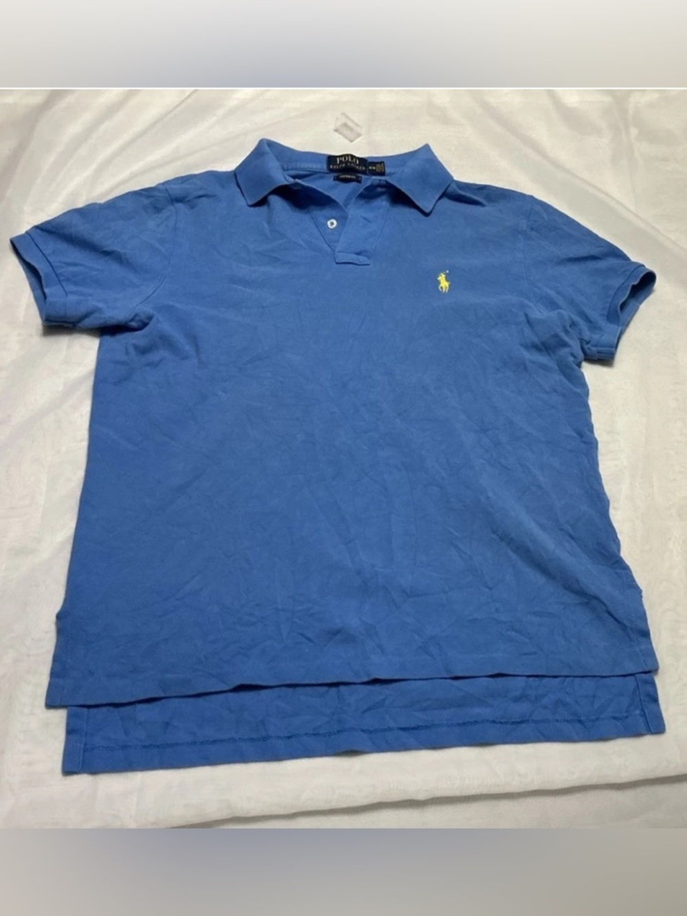 Polo Ralph Lauren Blue Polo Shirt with Yellow pony Logo Accent